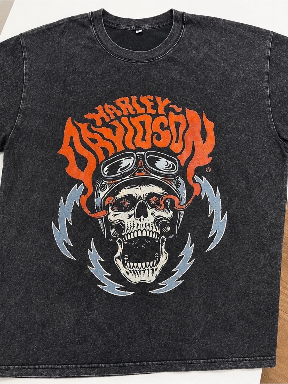 Harley-Davidson Graphic Skull Tee - Black & Orange